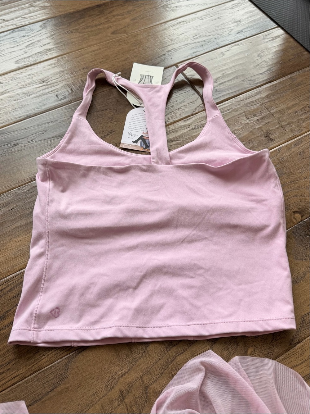 Women's Light Pink Racerback Crop Sports Bra + Skirt Set - Picture 5 of 9